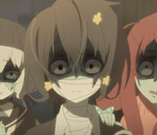 zombie girls scaring policeman again